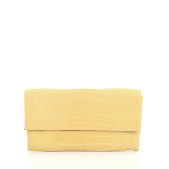Nancy Gonzalez Flap Clutch Crocodile Long Yellow 2886902