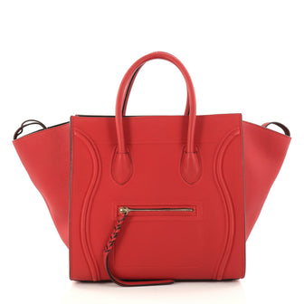 Celine Phantom Handbag Grainy Leather Medium Red 2887201