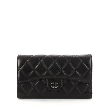 Chanel L Flap Wallet Quilted Lambskin Long Black 2887602