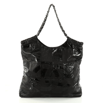 Chanel Brooklyn Tote Leather Patchwork Medium Black 2888301