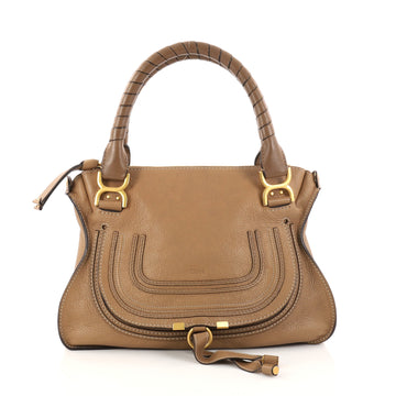 Chloe Marcie Satchel Leather Medium Brown 2888302