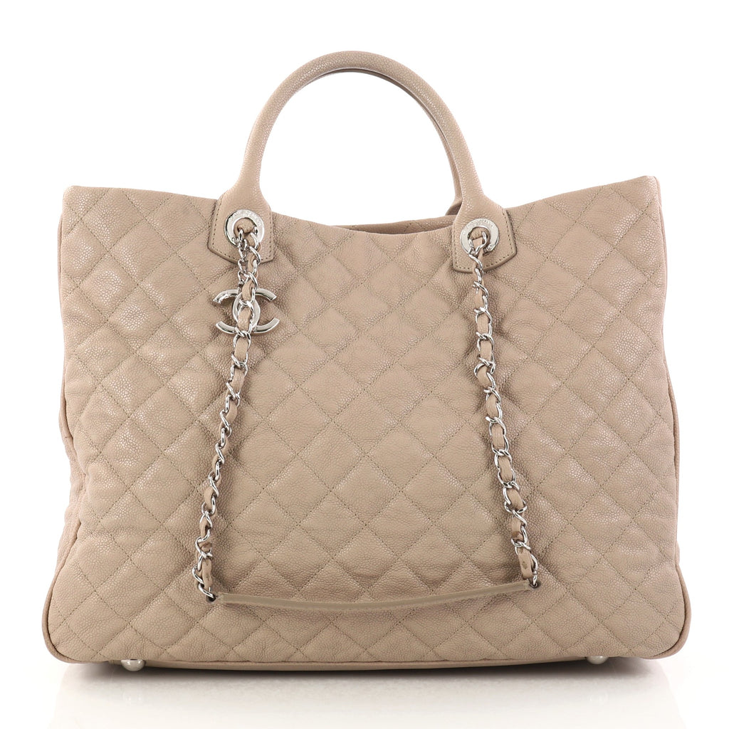 Buy Chanel Shiva Tote Quilted Caviar Large Neutral 2888401