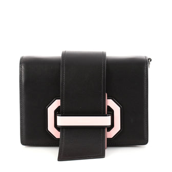Prada Plex Ribbon Shoulder Bag City Calfskin Small Black 2889401