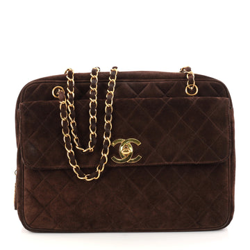 Chanel Vintage Front Pocket Camera Bag Quilted Suede 2889602