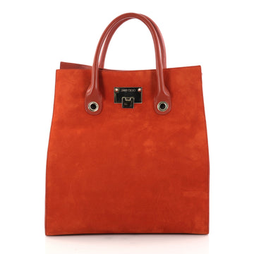 Jimmy Choo Riley Tote Suede North South Orange 2890101