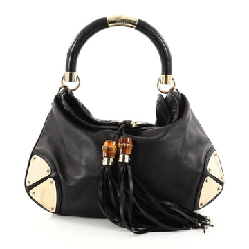 Gucci Indy Hobo Leather Medium Black 2890203