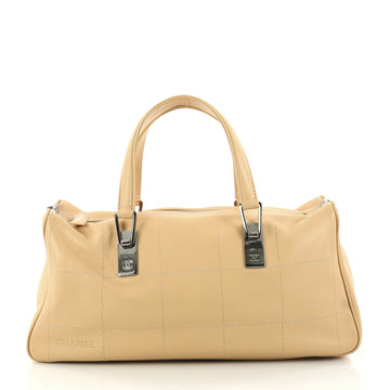 Chanel Square Stitch CC Boston Bag Quilted Leather Large 2890301
