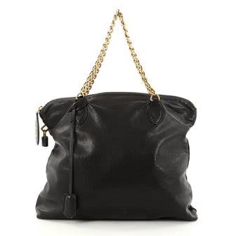 Louis Vuitton Lockit Chain Handbag Boudoir Leather Black 2890403