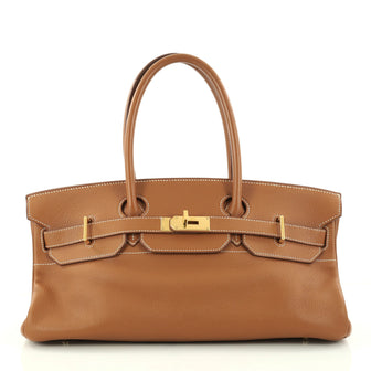 Hermes Birkin JPG Handbag Brown Clemence with Gold 2891001