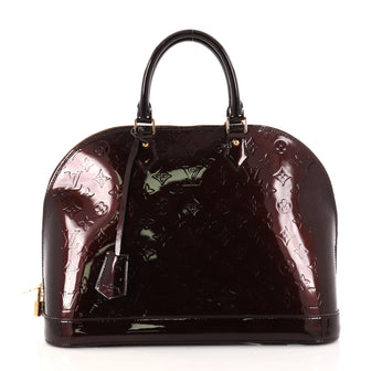 Louis Vuitton Alma Handbag Monogram Vernis GM Red 2891601