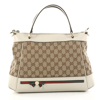 Gucci Mayfair Convertible Tote GG Canvas Small Brown 2892002
