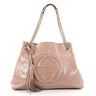 Gucci Soho Chain Strap Shoulder Bag Patent Medium Pink 2894501