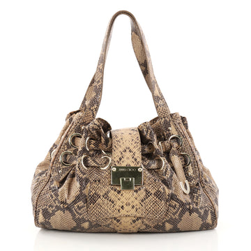 Jimmy Choo Riki Hobo Python Brown 2895401