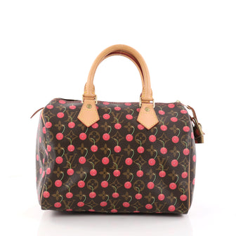 Louis Vuitton Speedy Handbag Limited Edition Cerises 25 Brown 2895703