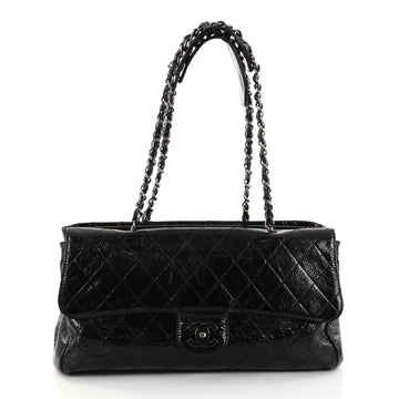 Chanel Ritz Flap Bag Quilted Patent Large Black 2896001