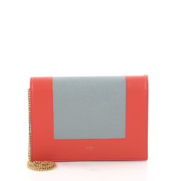 Celine Frame Evening Clutch on Chain Leather Red 2896601