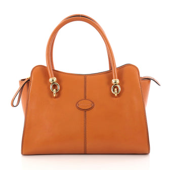 Tod's Sella Media Tote Leather Small Orange 2899501