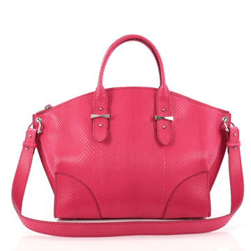 Alexander McQueen Legend Convertible Satchel Python Pink 2899905