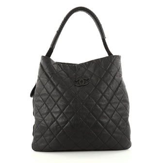 Chanel Expandable Zipper Hobo Quilted Caviar Medium 2900101