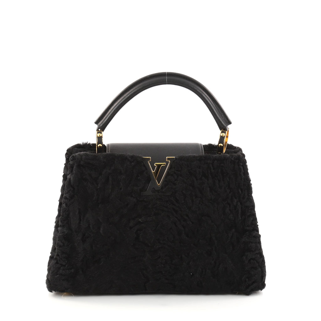 Louis Vuitton Capucines Handbag Astrakhan Fur BB at 1stDibs  louis vuitton  capucines fur, louis vuitton capucines wicker bag, lv capucines fur