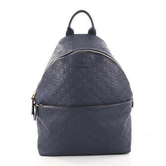 Gucci Zip Pocket Backpack Guccissima Leather Medium Blue 2901901