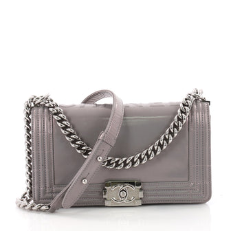 Chanel Reverso Boy Flap Bag Glazed Iridescent Calfskin Old Medium Purple 2902606