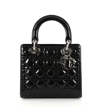 Christian Dior Lady Dior Handbag Cannage Quilt Patent Black 2902904