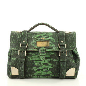 Mulberry Travel Day Bag Lizard Print Leather Medium Green 2903602