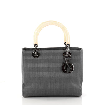 Christian Dior Lady Dior Handbag Canvas Medium Gray 2904101
