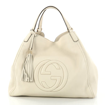 Gucci Soho Shoulder Bag Leather Large White 2905301