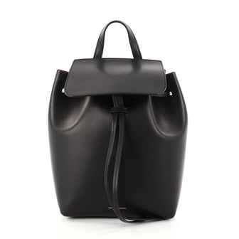 Mansur Gavriel Drawstring Backpack Leather Mini Black 2905901