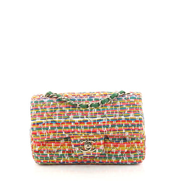 Chanel Classic Single Flap Bag Multicolor Quilted Tweed 2906501