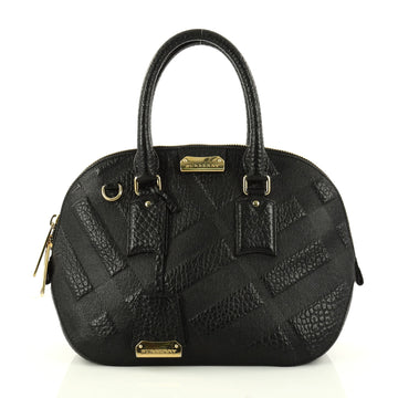 Burberry Orchard Bag Embossed Check Leather Small Black 2907001