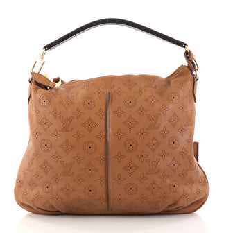 Louis Vuitton Selene Handbag Mahina Leather PM Brown 2907601
