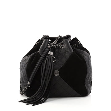Chanel Patchwork Drawstring Bag Leather and Suede Medium 2907702