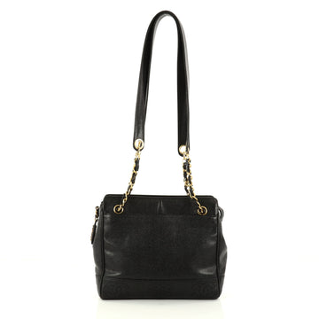 Chanel Vintage Stitched CC Shoulder Bag Caviar Medium 2908503