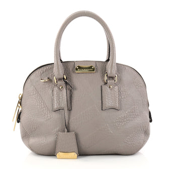 Burberry Orchard Bag Embossed Check Leather Small Gray 2910301