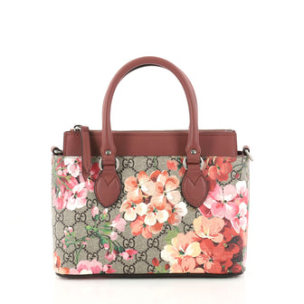 Gucci Linea A Convertible Tote Blooms Print GG Coated Pink 2911301