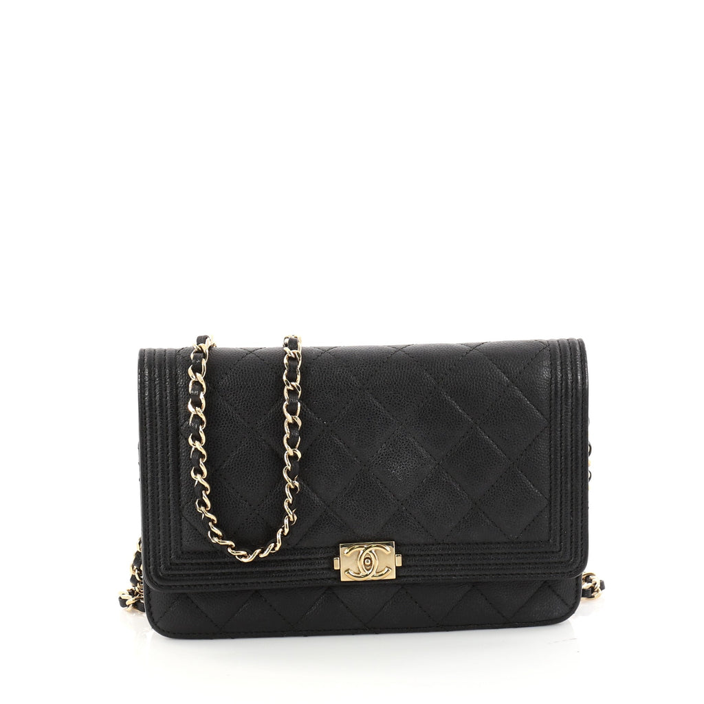 Buy Chanel Boy Wallet on Chain Quilted Caviar Black 2911501
