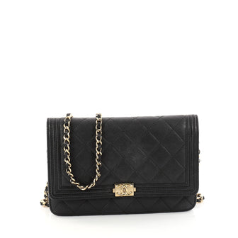 Chanel Boy Wallet on Chain Quilted Caviar Black 2911501