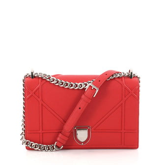 Christian Dior Diorama Flap Bag Grained Calfskin Medium Red 2911701