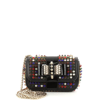 Christian Louboutin Sweet Charity Crossbody Bag Studded Leather Mini Black 2912001