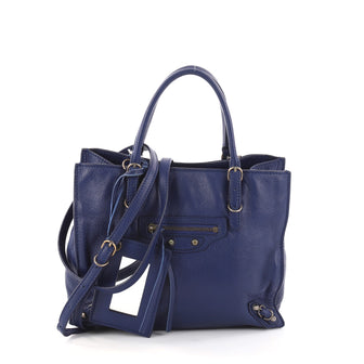 Balenciaga Papier A4 Classic Studs Handbag Leather Mini Blue 2912003