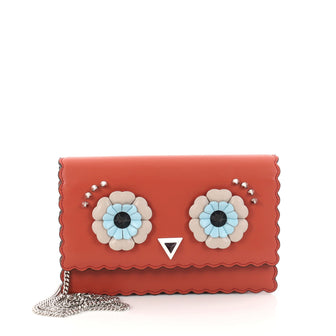 Fendi Hypnoteyes Wallet On Chain Embellished Leather Red 2912701