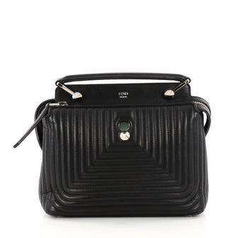 Fendi DotCom Click Top Handle Bag Quilted Leather Small Black 2913301