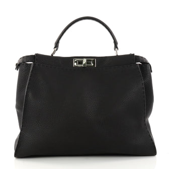 Fendi Selleria Peekaboo Handbag Leather Large Black 2913501