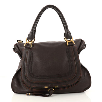 Chloe Marcie Shoulder Bag Leather Large Brown 2913801