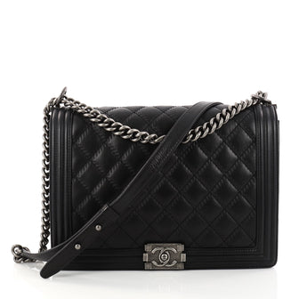 Chanel Double Stitch Boy Flap Bag Quilted Calfskin Large 2918801