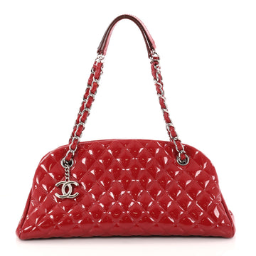 Chanel Just Mademoiselle Handbag Quilted Patent Medium 2918802