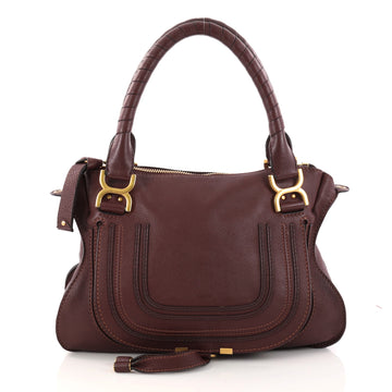 Chloe Marcie Satchel Leather Medium Purple 2919901